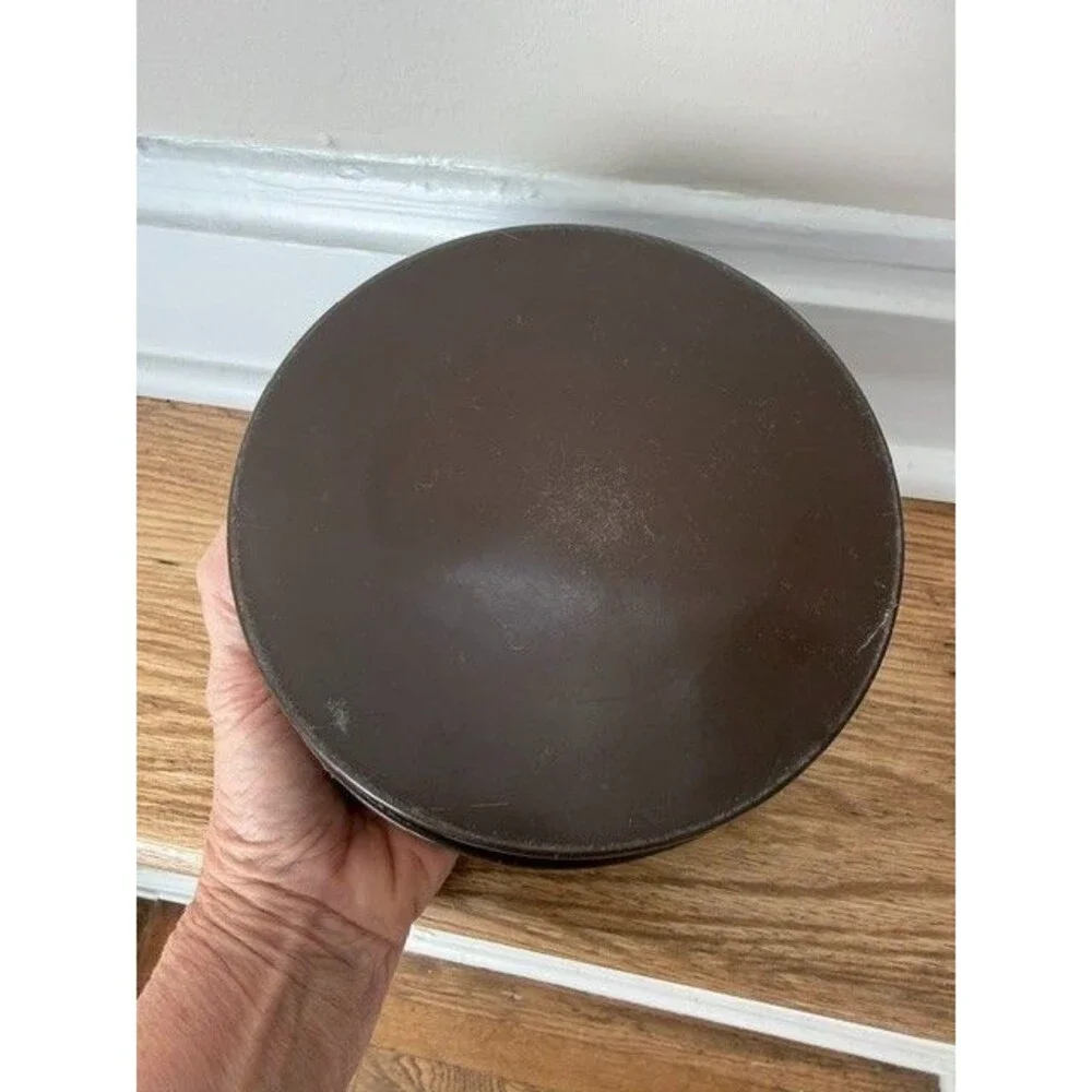 Vtg Coffee Filter Brown Round 70's Plastic Dispenser Storage Made In USA
